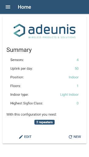 adeunis sigfox Repeater App screenshot 2