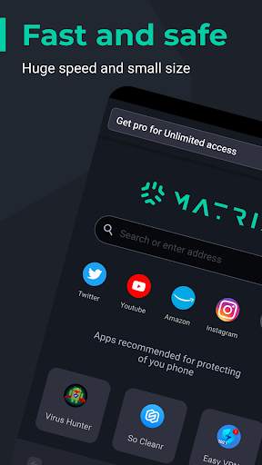 Matrix Browser - fast web surfing with ad block screenshot 1