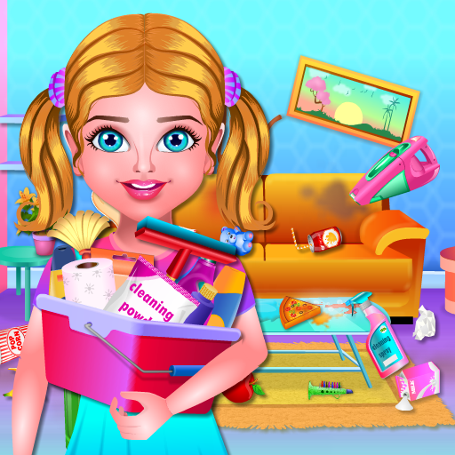My house and rooms clean up icon