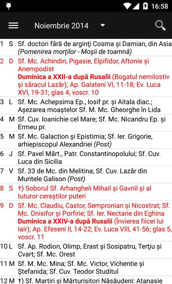 Calendar Ortodox screenshot 1
