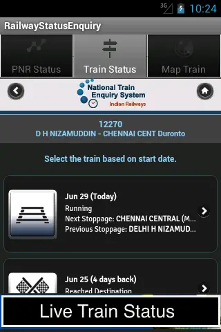 Railway Status Enquiry screenshot 1