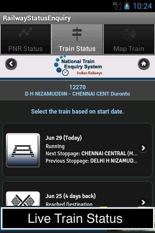 Railway Status Enquiry screenshot 1