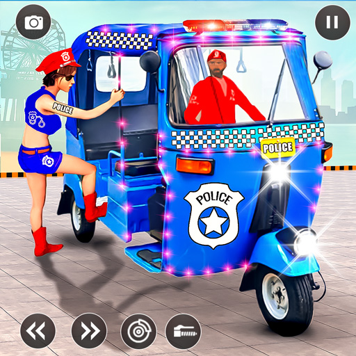 Police Auto Rikshaw Game 3d icon