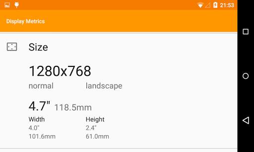 Display Metrics screenshot 2
