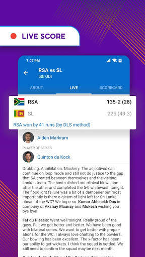 AD FREE Live Score and Schedule by TAB Cricket screenshot 3