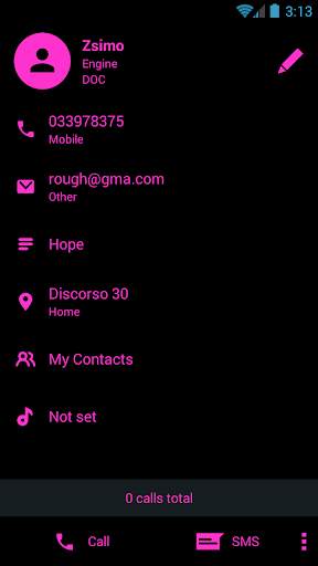 Dialer Flat Black Pink Theme screenshot 4