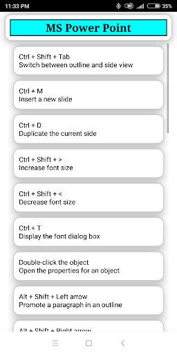 PC Shortcuts - Computer & MS office Shortcuts Keys screenshot 7