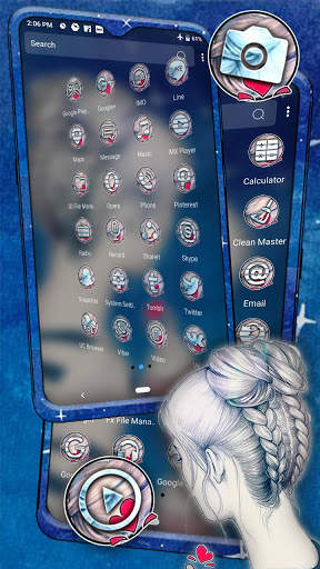 Girl Sketch Launcher Theme screenshot 4