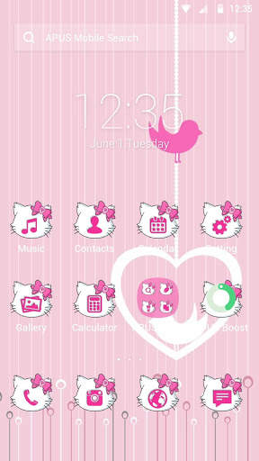 Beauty cat-APUS Launcher theme screenshot 1