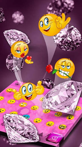 Pink Rose Diamond Keyboard Theme screenshot 4