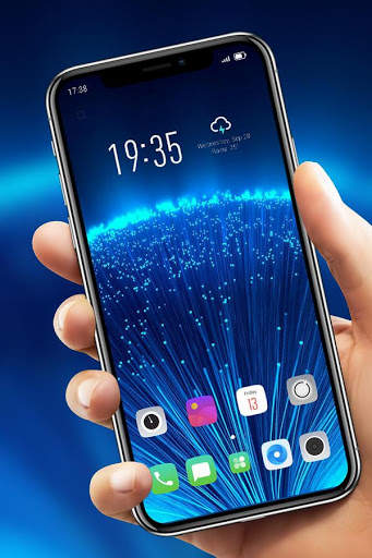 Theme For Black Blue Tech Shiny Light Launcher screenshot 4