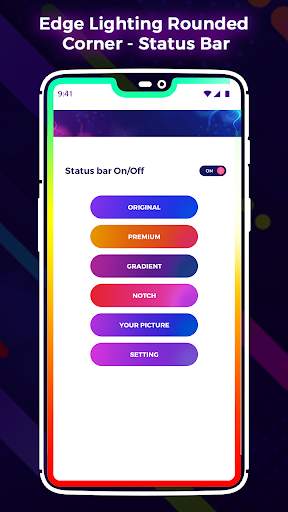 Edge Lighting Rounded Corner - Status Bar screenshot 1