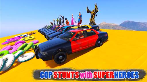 Cop Car Superheroes Stunt Racing screenshot 1