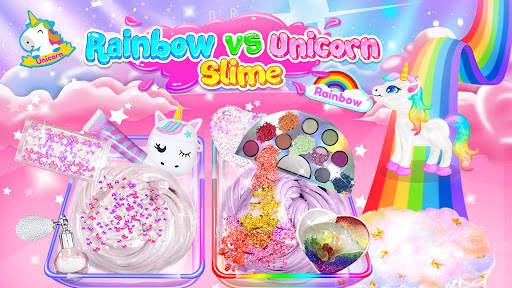 Rainbow vs Unicorn Makeup Slime screenshot 1