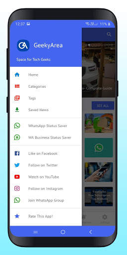 GeekyArea - Mobile Tricks, Hacks & Status Saver screenshot 2