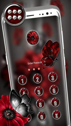 Dark Red Flower Launcher Theme screenshot 5