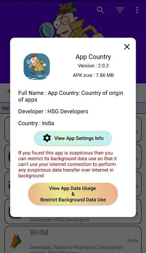 App Country: Country of origin of apps screenshot 4