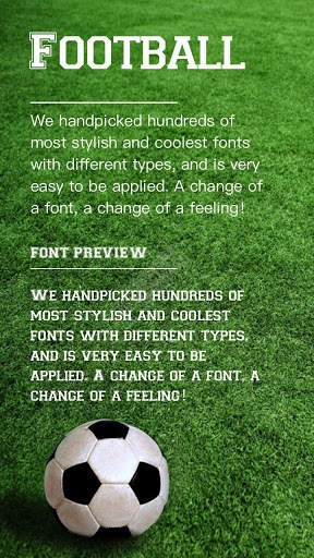 Football Font for FlipFont , Cool Fonts Text Free screenshot 1