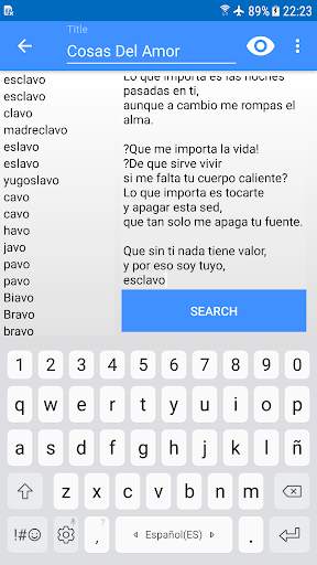 Spanish Song Writer - Rhymes Finder screenshot 5