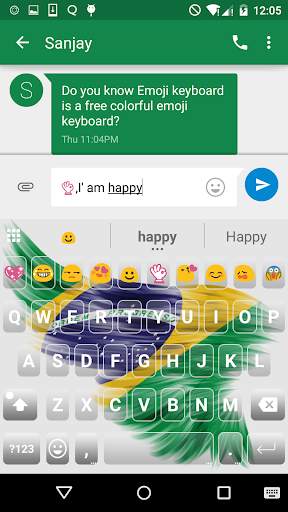 Brazil Emoji Keyboard Skin screenshot 5