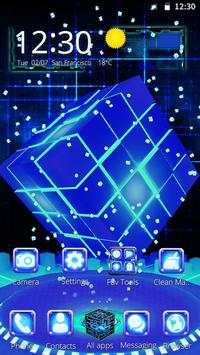 3D Sparkle Neon Cube Theme screenshot 4