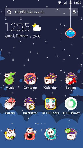 Cute baby xixi -APUS Launcher theme screenshot 1