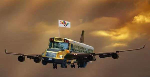 Flying Bus Simulator Free 2016 screenshot 1