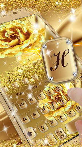 3D Golden Rose Keyboard screenshot 2