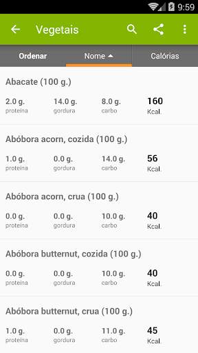 Tabela de Calorias screenshot 3