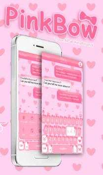 Cute Pink Bow Keyboard Theme screenshot 1
