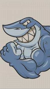 Angry Shark Color By Number Hungry Fish Pixel Art screenshot 4