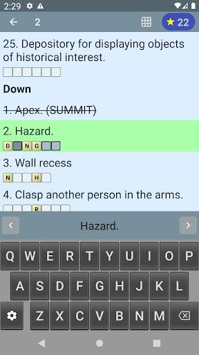 English Crossword puzzle screenshot 5