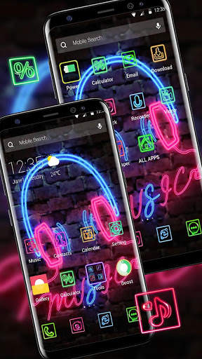 Neon Music APUS Launcher Theme screenshot 3
