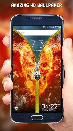 Skull Zipper Lock Screen screenshot 5
