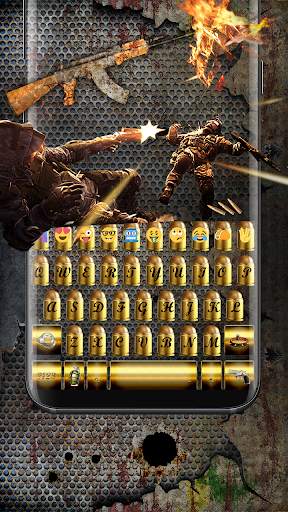 Gun Bullet Emoji Keyboard Theme screenshot 1
