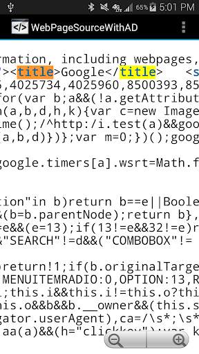View Web Page Source screenshot 2