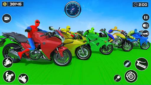 Superhero Mega Ramp Bike Games screenshot 3
