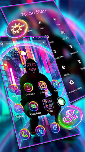 Neon Mask Cool Man APUS Launcher Theme screenshot 2