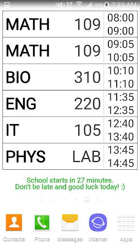 Timetable screenshot 2