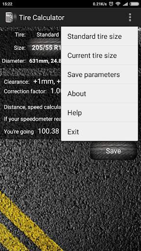Tire calculator скриншот 3