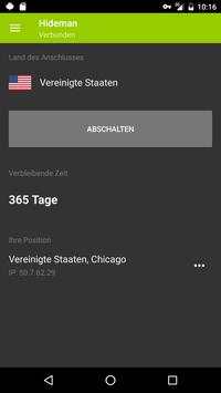 Hideman VPN screenshot 2