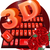 Red Rose 3D keyboard icon