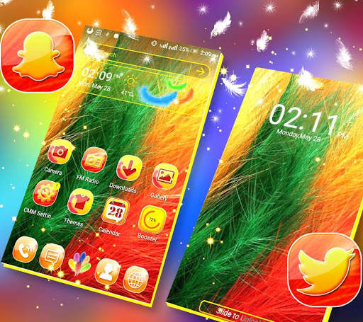 Yellow Feather Launcher Theme screenshot 6