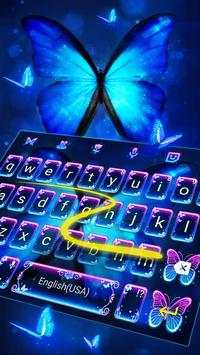 Neon Butterflies Keyboard Theme screenshot 4