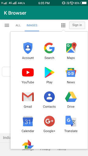 K Browser screenshot 2