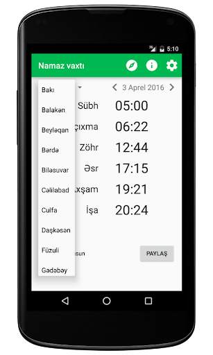 Namaz vaxtı screenshot 2