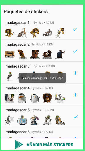 Stickers de Madagascar para WhatsApp  WAStickerApp screenshot 4