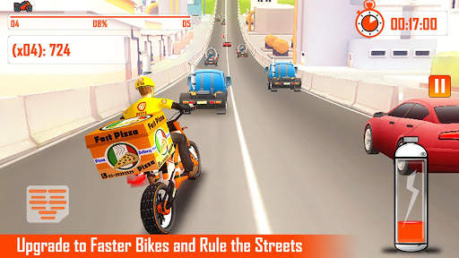 Pizza Delivery Bike Rider - 3D Racing screenshot 3