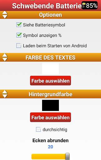 Schwebende Batterieprozentsatz% screenshot 2