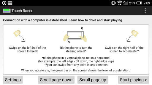 Touch Racer (remote racing wheel) screenshot 2